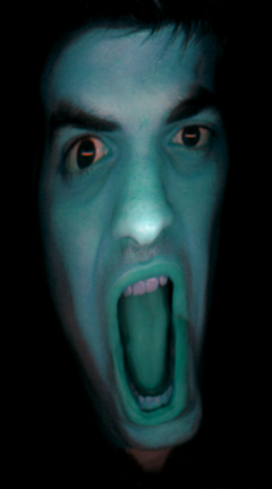 Blue face - Face captured with a flatbed scanner, scanner, face, digital, ch3