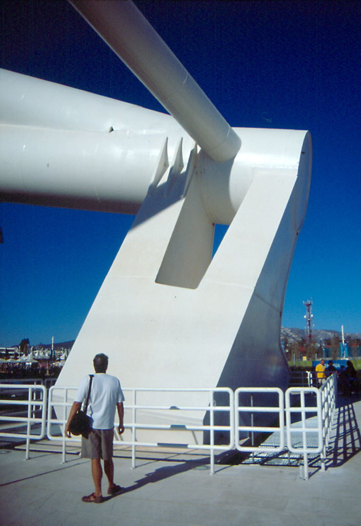 Olympic stadium roof pillar - By Santiago Calatrava for the 2004 Olympic games, male, design, stadium
