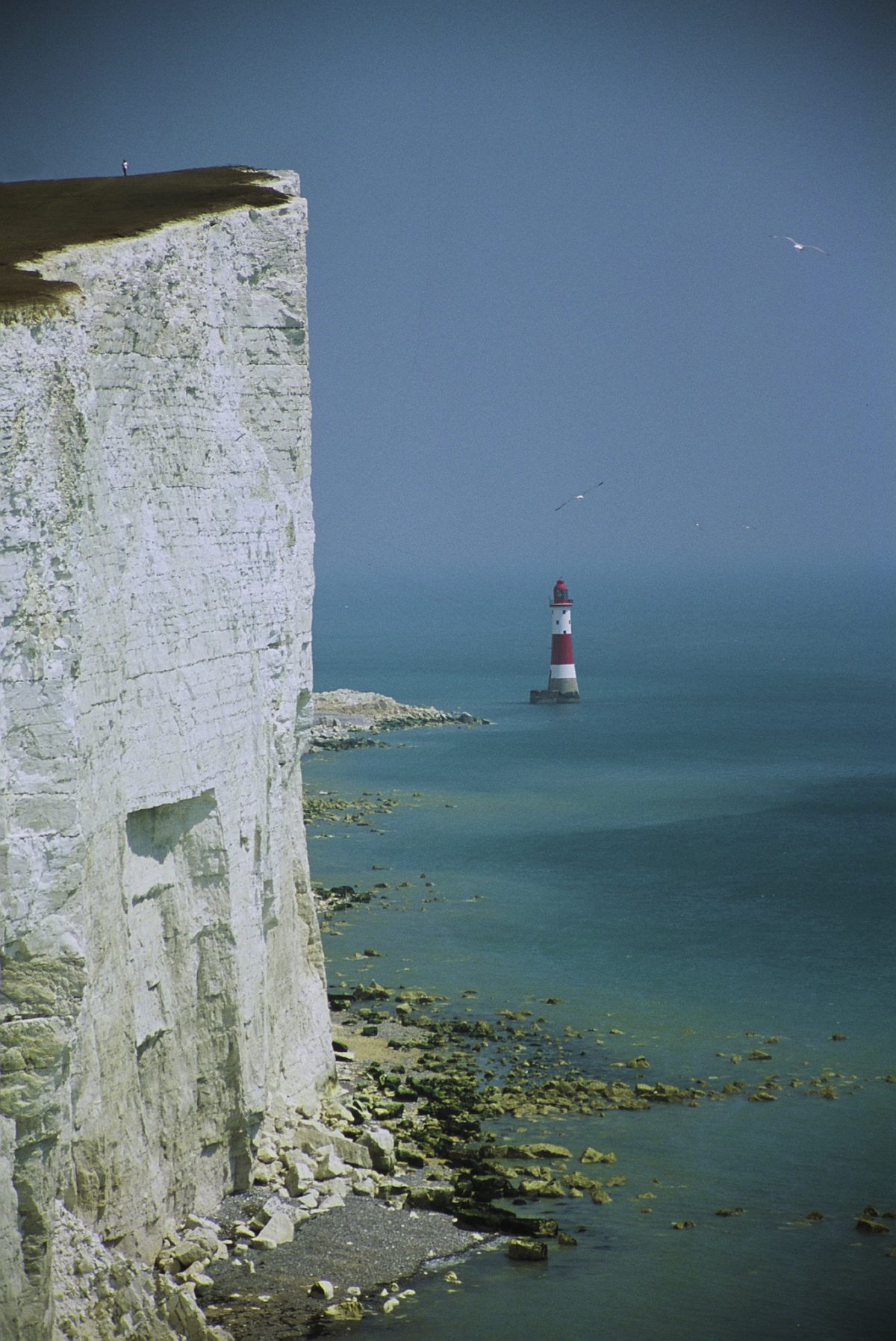 view, sky, sea, cliff, lighthouse