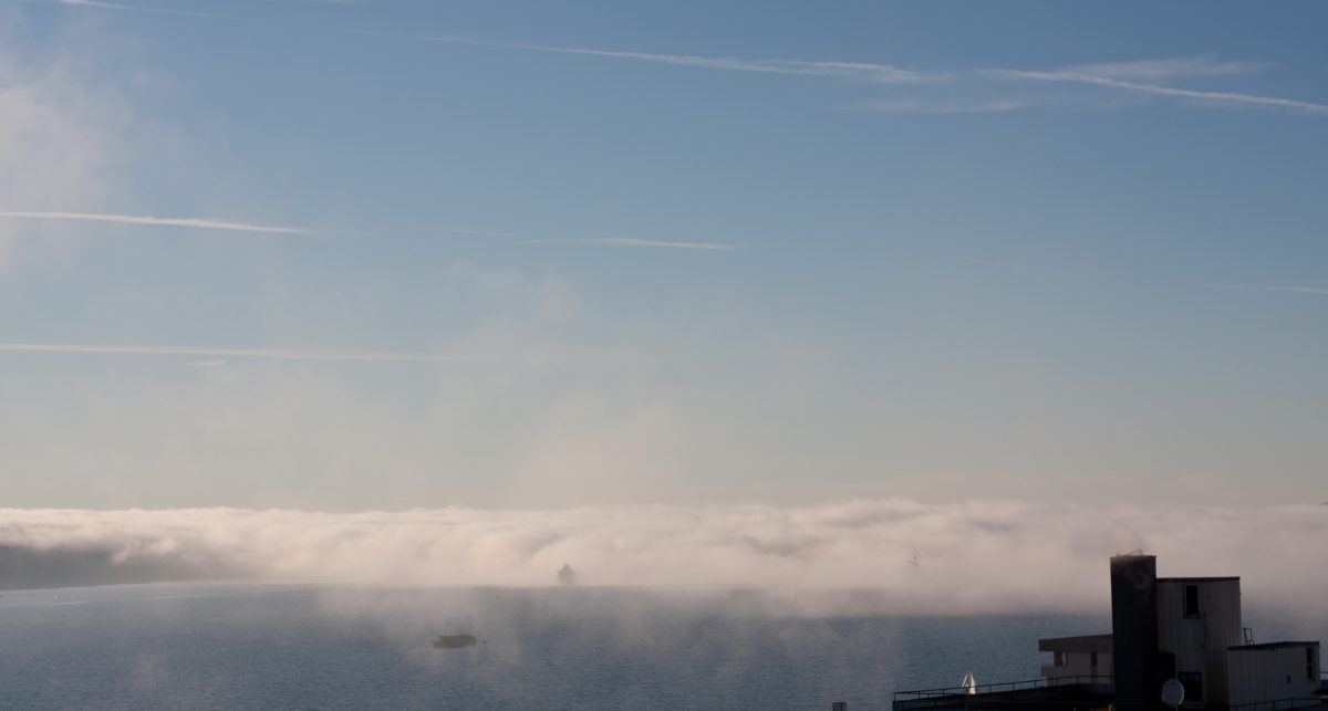 cloud, inversion, view, sea