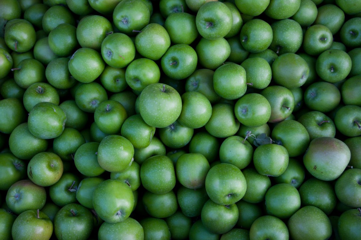 Green apples, fruit, pattern, many, color