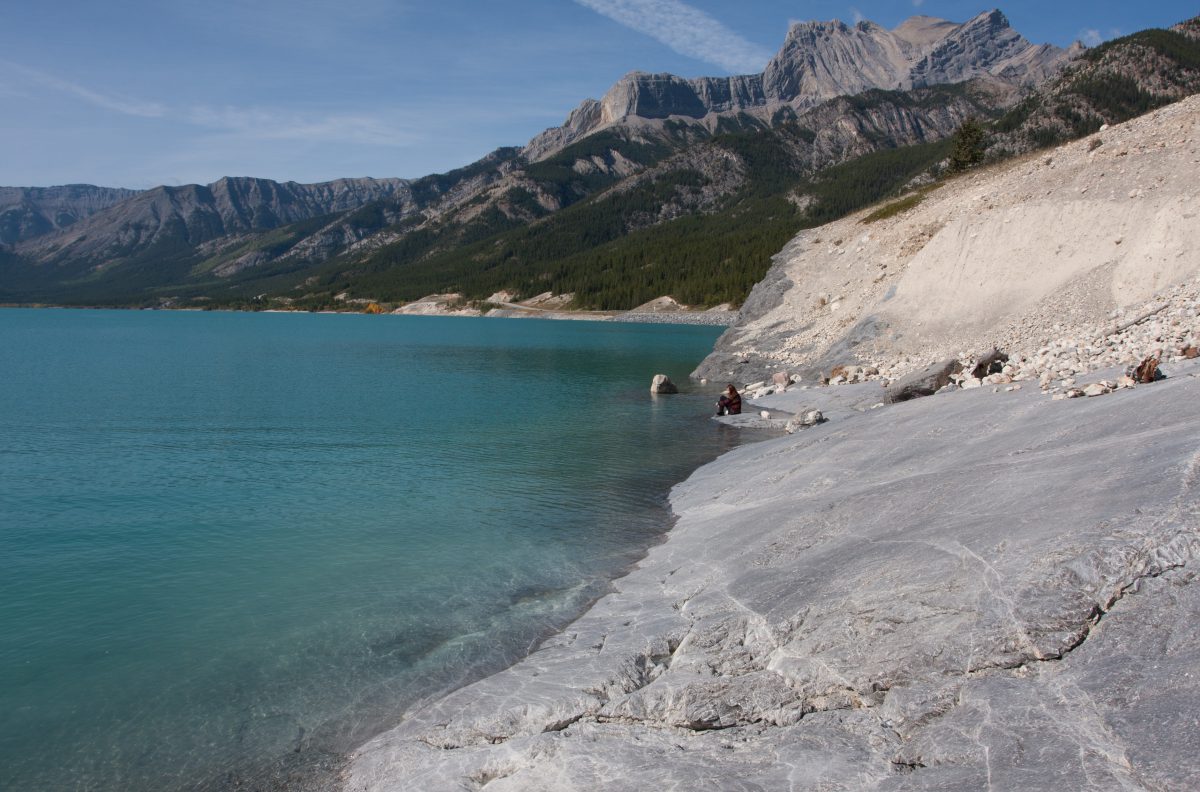 Rockies, lake, mountain, beach