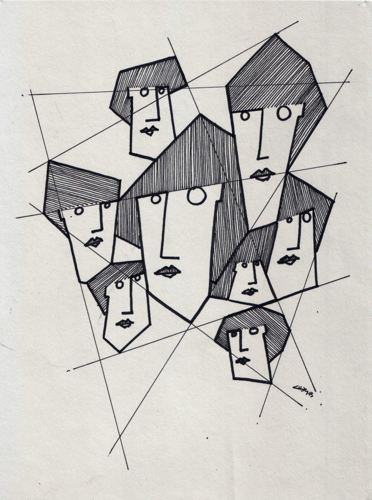 8 sisters - 21x28cm, markers on paper, ink, paper, ch3