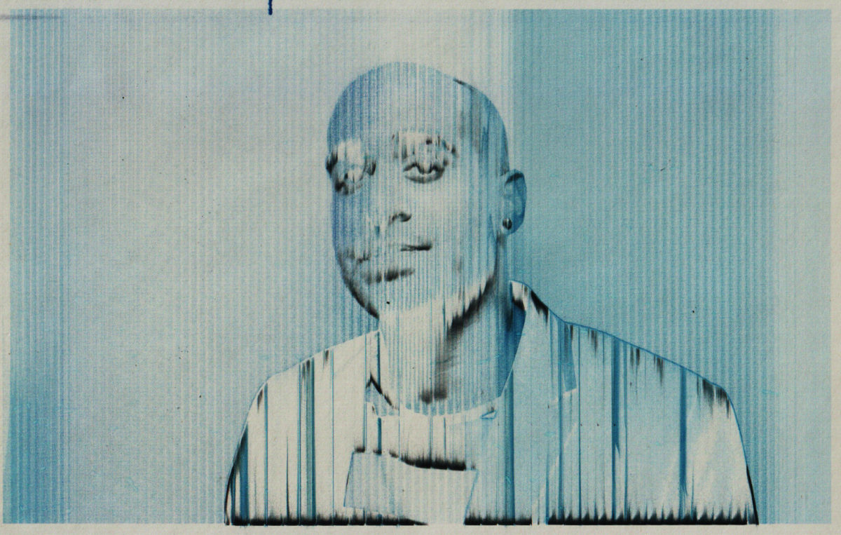 Low on Ink - Portrait printed on jammed inkjet printer., ch3, inkjet, print, glitch, portrait