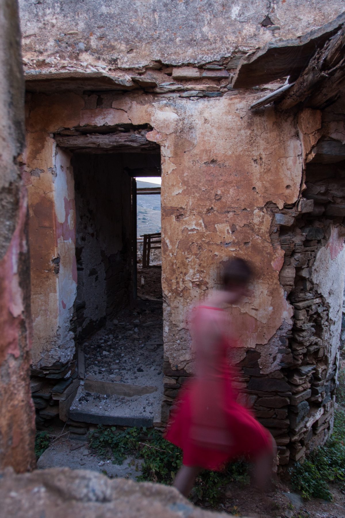 room, village, alley, female, dress, decay
