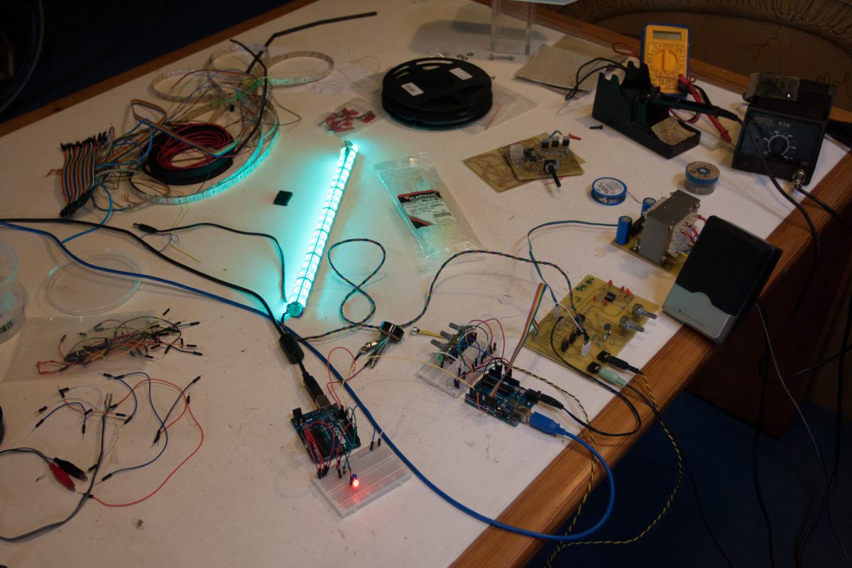 Adding the LEDs and arduino control, process, electronics