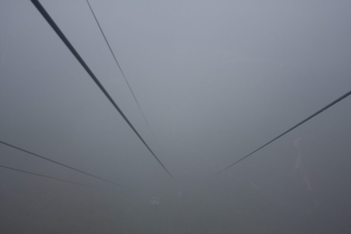 cableCar, mountain, fog