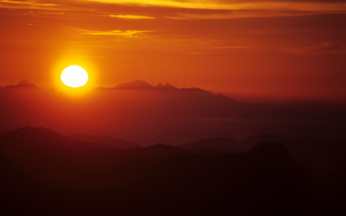 mountain, sunrise, contrast, color