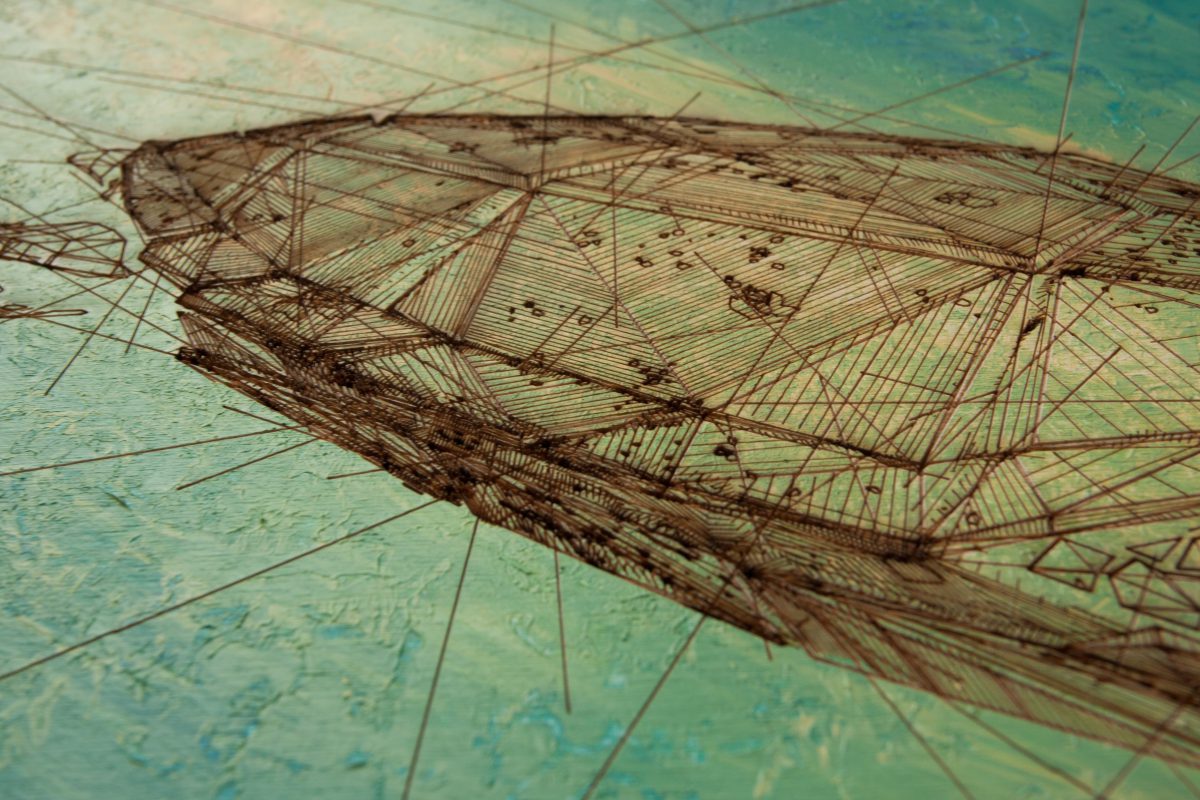 Turtle - detail, ch3, laser, digital, acrylic, wood