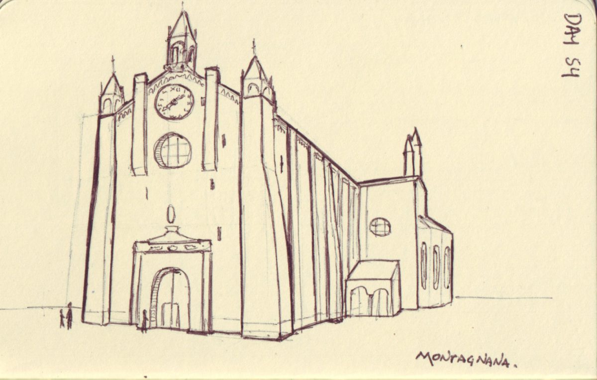 Montagnana - Pen on sketchbook. Travel journal, during cycling trip accross Europe, paper, ch3, sketchbook